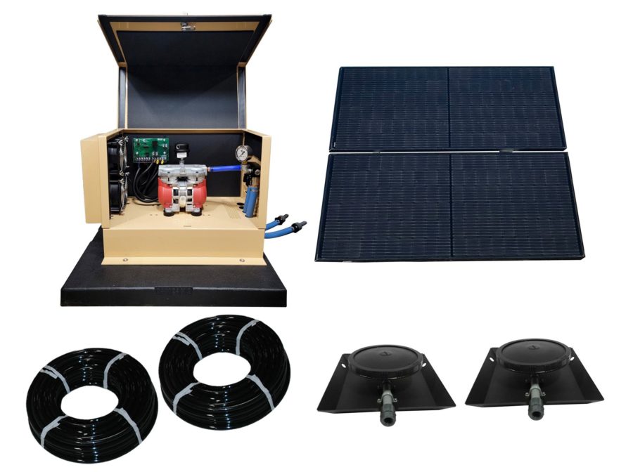 Two Different Solar Pond Aeration Systems - Air-O-Lator - Pond Aeration & Maintenance Products